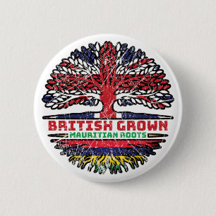 Mauritius Mauritian Uk United Kingdom British Tree 6 Cm Round Badge