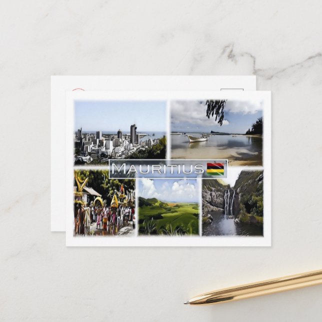 Mauritius - Mosaic - Postcard (Front/Back In Situ)