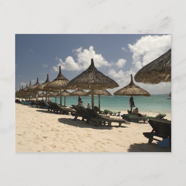 Mauritius, Poste de Flacq. Beach scene at the Postcard (Front)