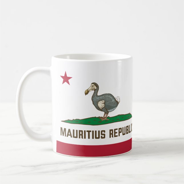 Mauritius Republic California Flag Dodo Coffee Mug (Left)