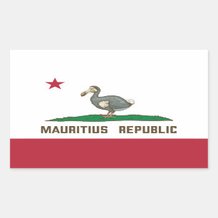 Mauritius Republic California Flag Dodo Rectangular Sticker