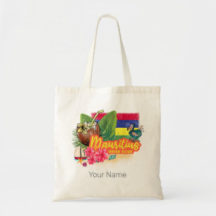 Mauritius Retro Indian Ocean Dodo and Flag Vintage Tote Bag