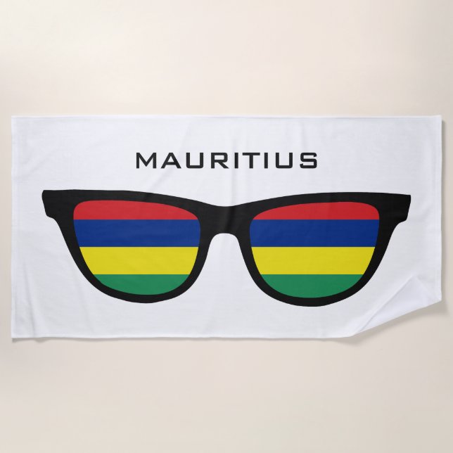 MAURITIUS Shades custom text beach towel (Front)