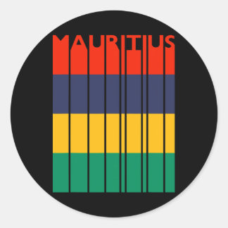 Mauritius Vintage Mauritian Flag Vacation  Classic Round Sticker