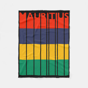 Mauritius Vintage Mauritian Flag Vacation Fleece Blanket