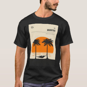 Mauritius Vintage Minimal Travel Poster Art T-Shirt