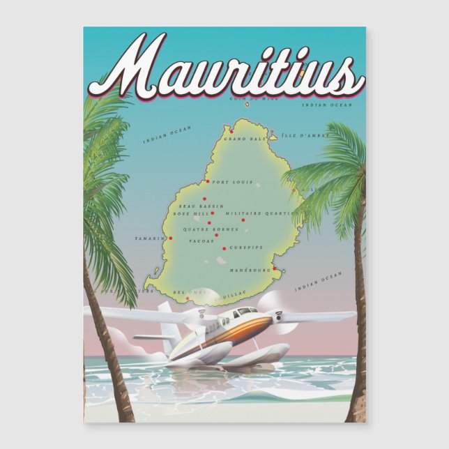 Mauritius vintage travel poster (Front)