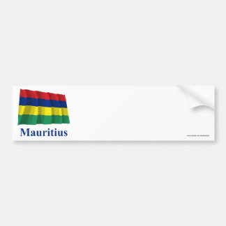 Mauritius Waving Flag with Name Bumper Sticker