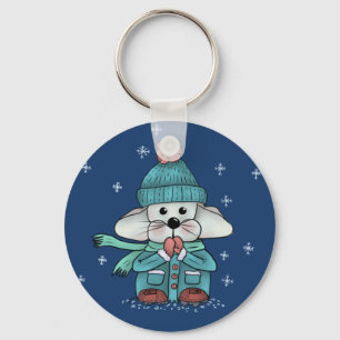 Maus im Schnee Key Ring