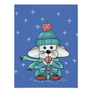 Maus im Schnee Photo Print