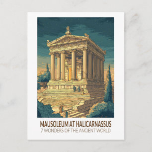 Mausoleum at Halicarnassus 7 Wonders of the World Postcard