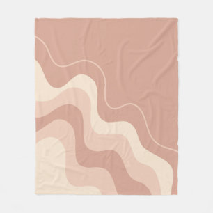 Mauve and Beige Liquid Abstract Fleece Blanket