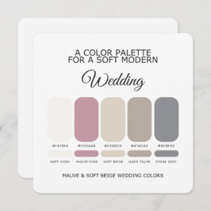 Mauve and Beige Wedding Color Palette Card