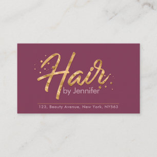 Mauve and Gold Glitter Appointment Business Card