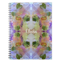 Mauve and Green Leaves Pattern
