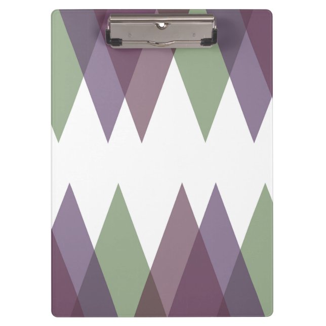 Mauve and green triangles clipboard (Front)
