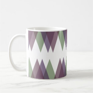 Mauve and green triangles coffee mug