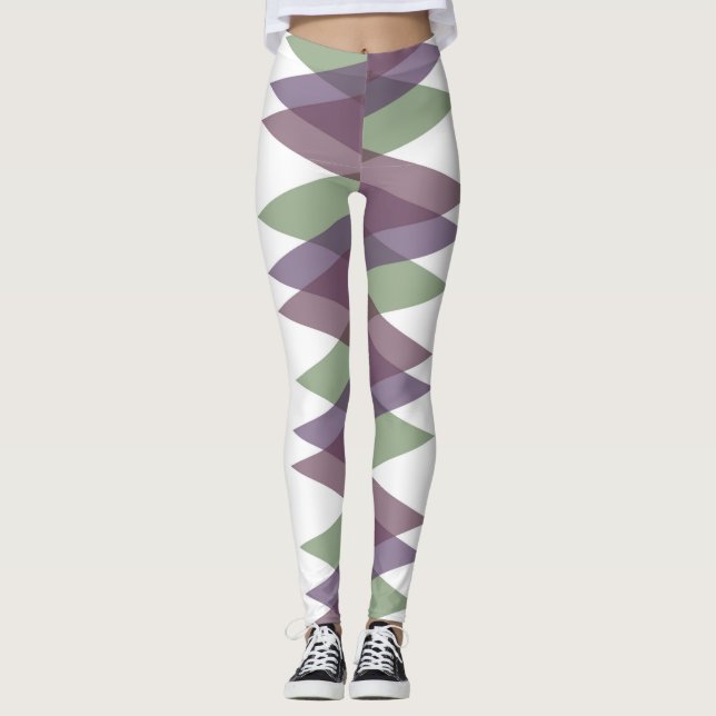Mauve and green triangles leggings (Front)