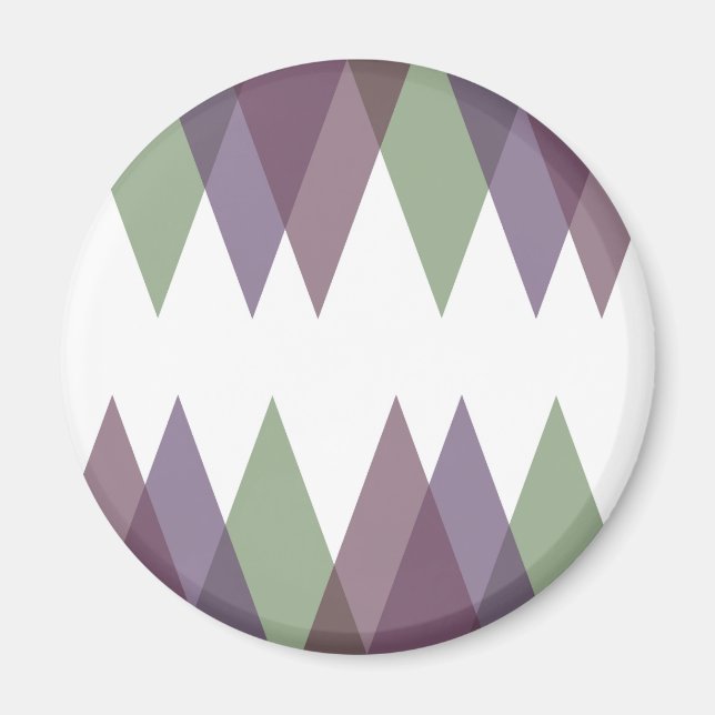 Mauve and green triangles magnet (Front)
