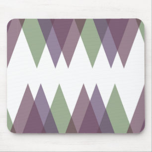 Mauve and green triangles mouse pad