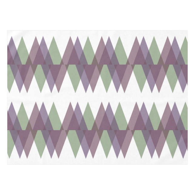 Mauve and green triangles tablecloth (Front (Horizontal))