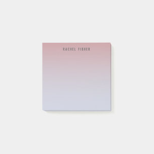 Mauve and Light Blue Sunset Ombre Personalised Post-it Notes