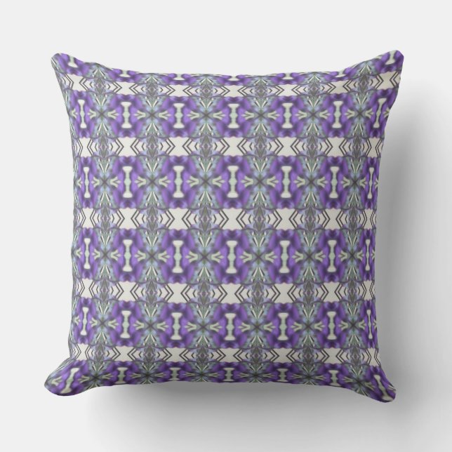 Mauve And Purple Patterned Cushion (Front)