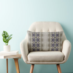 Mauve And Purple Patterned Lumbar Pillow