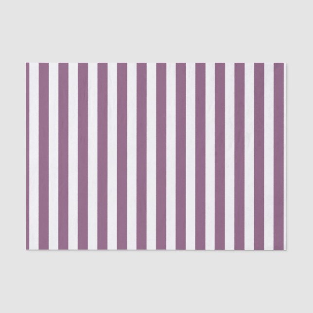 Mauve and white candy stripes tissue paper (Front)