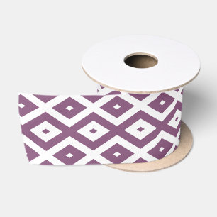 Mauve and white diamond pattern satin ribbon