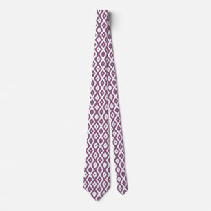 Mauve and white diamond pattern tie