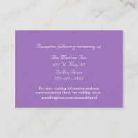 Mauve and White Wedding enclosure cards