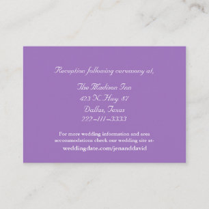Mauve and White Wedding enclosure cards