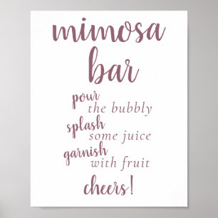 Mauve Baby Shower   Dusty Pink Momosa Table Sign