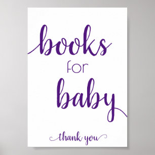 Mauve Baby Shower Dusty Rose Pink Books for Baby Poster