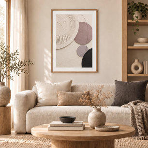 Mauve Balance Minimal Abstract Plaster Art Print