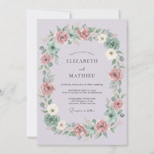Mauve Bloom Flourish Wedding Invitation