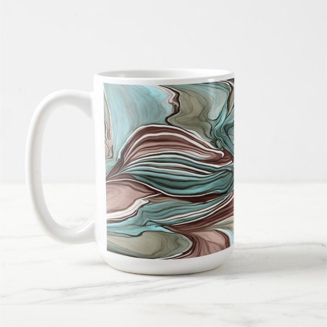 Mauve Blue Aqua Swirling Mug (Left)