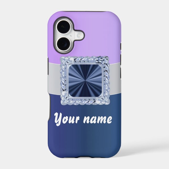Mauve & blue customisable text (Back)