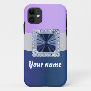 Mauve & blue customisable text Case-Mate iPhone case