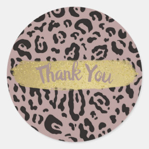 Mauve Blush Pink Cheetah Leopard Animal Party Classic Round Sticker