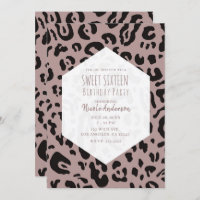 Mauve Blush Pink Cheetah Leopard Sweet 16 Party In