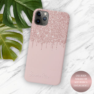 Mauve Blush Pink Rose Gold Glitter Art Pattern Case-Mate iPhone Case