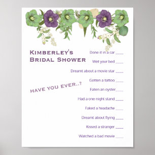 Mauve Boho Floral ✨ Funniest Weirdest Game Poster