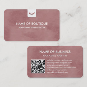 Mauve Boutique QR Code Design Business Card