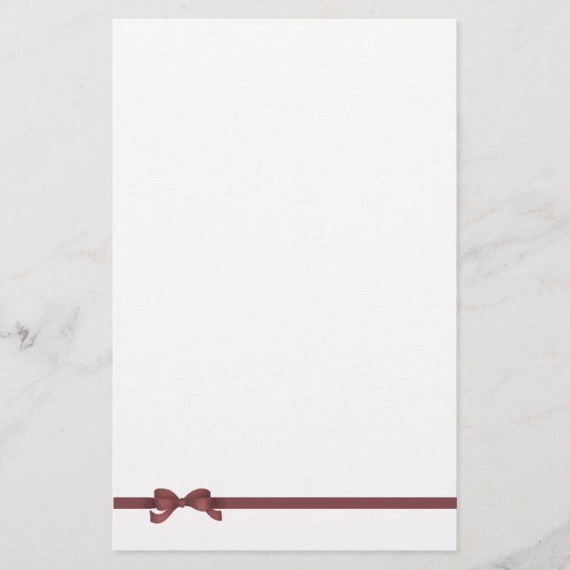 Mauve Bow Stationery (Front)