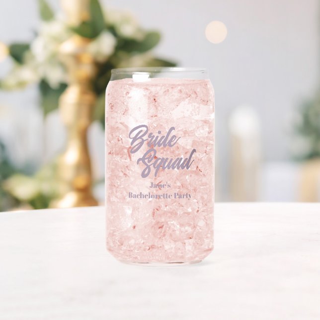 Mauve Bride Squad Bachelorette Party Can Glass (Insitu (Wedding))