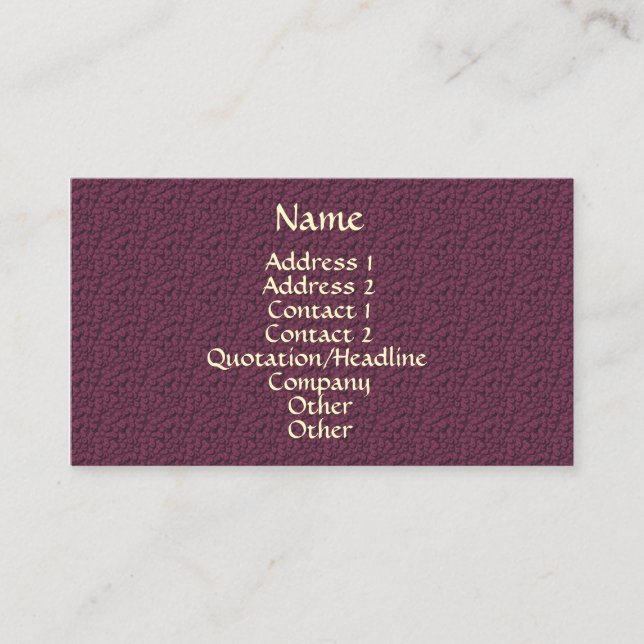 Mauve Bubbles Pattern Elegant Business Card (Front)