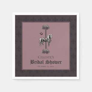 Mauve Carousel Skeleton Horse Napkin