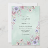 Mauve Celadon Watercolor Wedding